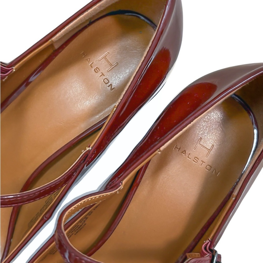H Halston Patent Leather Mary Jane High Block Heeled Pumps - Picture 6 of 9